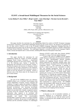 ELSST: a broad-based Multilingual Thesaurus