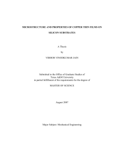 MICROSTRUCTURE AND PROPERTIES OF COPPER THIN FILMS
