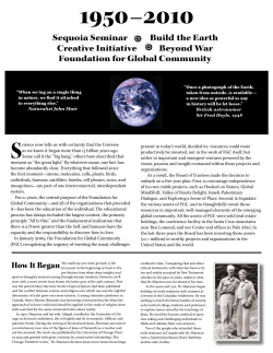 How It Began - Foundation for Global Community