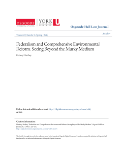 Federalism and Comprehensive Environmental Reform