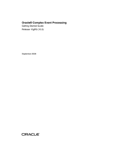 Oracle&reg; Complex Event Processing