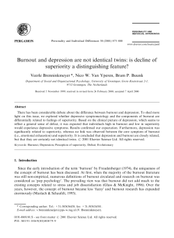 Burnout and depression are not identical twins: is decline of
