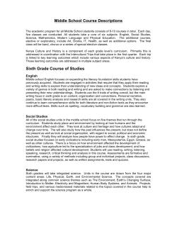 Middle School Course Descriptions Sixth Grade Course of Studies