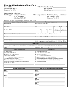 Minor Land Division Letter of Intent