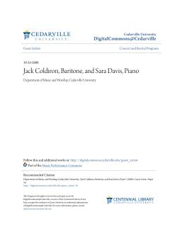 Jack Coldiron, Baritone, and Sara Davis, Piano