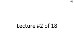 Lecture Notes 2