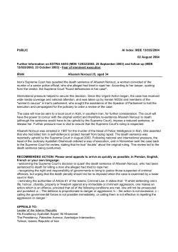 PUBLIC AI Index: MDE 13/035/2004 02 August 2004 Further