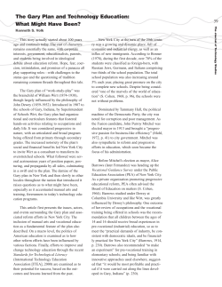 The Gary Plan and Technology Education: What Might Have Been?
