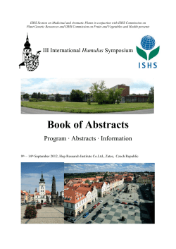 Book of Abstracts - Chmelařsk&yacute; institut, s.r.o., Žatec