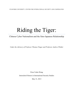 Riding the Tiger - FSI Stanford