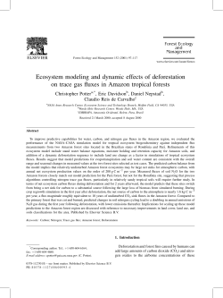 Ecosystem modeling and dynamic effects of deforestation on trace