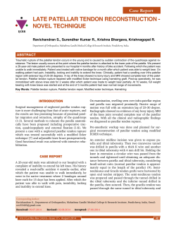 Late PateLLar tendon reconstruction
