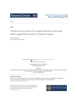 The Effectiveness of a Literature