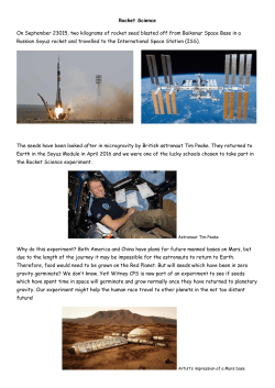 Rocket Science On September 23015, two kilograms of rocket seed