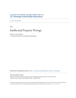 Intellectual Property Wrongs - UC Hastings Scholarship Repository