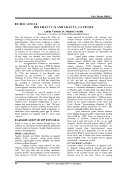 ion channels and channelopathies
