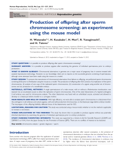 Production of offspring after sperm chromosome