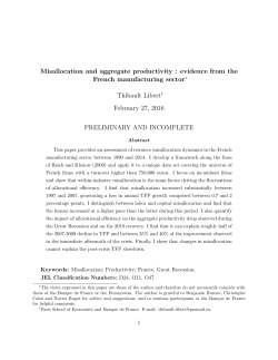 Misallocation and aggregate productivity : evidence from the French