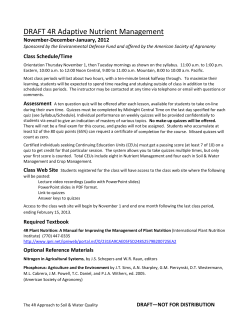 DRAFT 4R Adaptive Nutrient Management