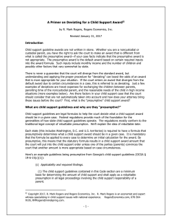 A Primer on Deviating for a Child Support Award