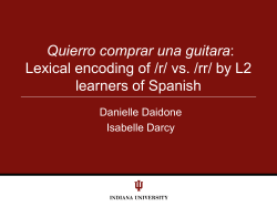 Lexical encoding of /r/ vs. /rr - Indiana University Bloomington