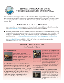 florida homeowner`s guide to battery recycling and disposal