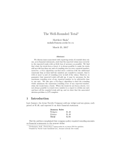 The Well-Rounded Total