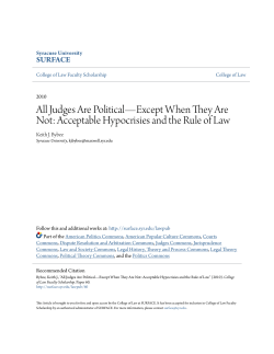 All Judges Are Political&mdash;Except When They Are Not