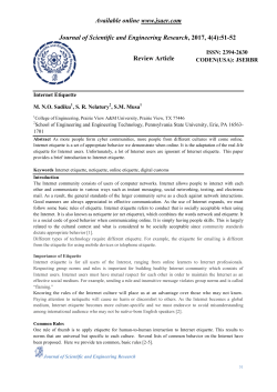 Internet Etiquette - Journal of Scientific and Engineering Research