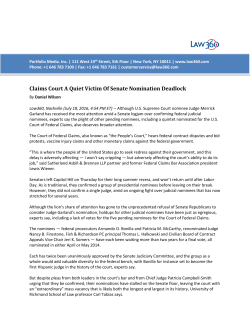 Claims Court A Quiet Victim Of Senate Nomination Deadlock