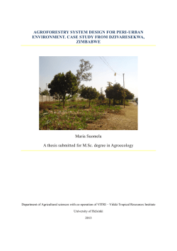 AGROFORESTRY SYSTEM DESIGN FOR PERI-URBAN
