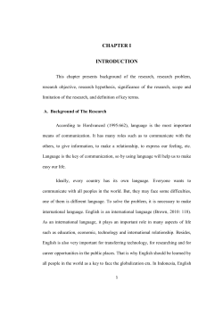 CHAPTER I INTRODUCTION