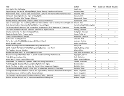 Title Author Print Audio CD E-Book E