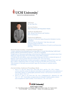 Full Name Dr. Ho Chun Wai Current Position Head