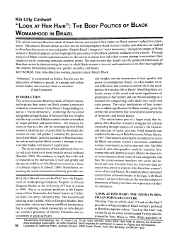 "Look at Her Hair": The Body Politics of Black Womanhood in Brazil