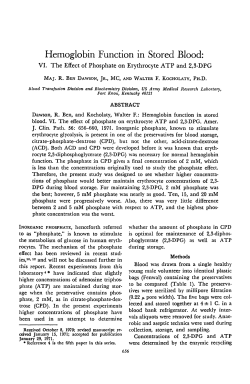 Hemoglobin Function in Stored Blood: