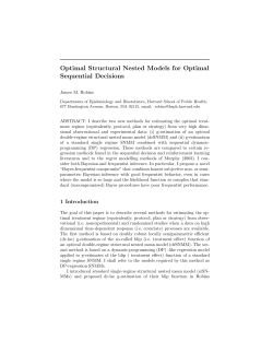 Optimal Structural Nested Models for Optimal Sequential Decisions