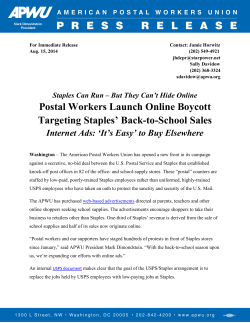 Postal Workers Launch Online Boycott Targeting Staples