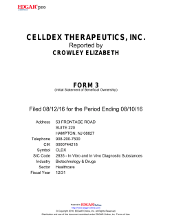 CELLDEX THERAPEUTICS, INC.