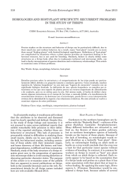 homologies and host-plant specificity: recurrent problems in the