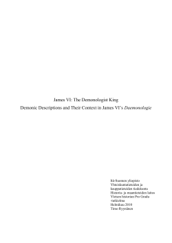 James VI: The Demonologist King Demonic Descriptions and Their