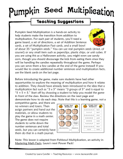 Pumpkin Seed Multiplication