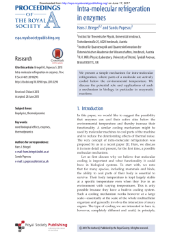 Intra-molecular refrigeration in enzymes
