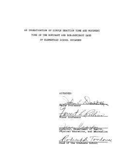 AN INVESTIGATION OP SIMPLE REACTION TIME AND