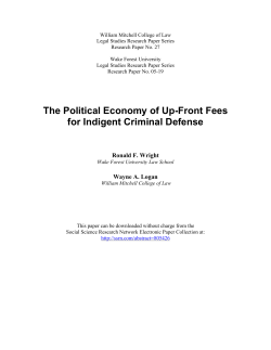 The Political Economy of Up-Front Fees for Indigent Criminal Defense