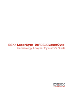LaserCyte Dx Hematology Analyzer Operator`s Guide