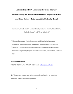 Cationic Lipid-DNA Complexes for Gene Therapy