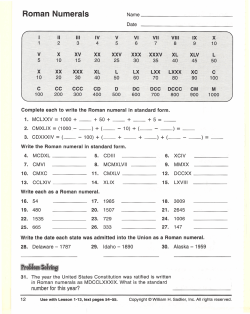 Roman Numerals