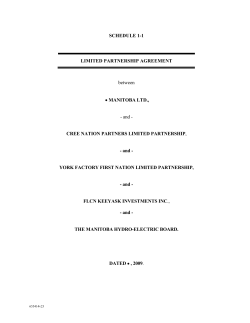 Schedule 1-1 Limited Partnership Agreement