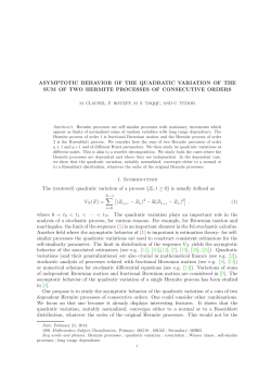 ASYMPTOTIC BEHAVIOR OF THE QUADRATIC VARIATION OF